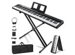 Fch Tastiera Elettrica Pieghevole A 88 Tasti, Semi-Pesata Con Supporto Regolabile, Pianoforte Pieghevole, Bluetooth E Midi, Set Per Pianoforte Digitale