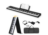 Fch Tastiera Elettrica Full-Size Pieghevole A 88 Tasti, Pianoforte Elettrico Semipesato, Pianoforte Digitale Con Doppia Modalità Bluetooth, 1000 Ritmi, 1000 Toni