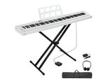 Pianoforte Digitale Fch 88 Tasti, Tastiera Con Supporto Per Tastiera, Pianoforte Elettrico Per Bambini E Adulti, Bianco