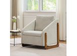 Poltrona, Poltrona D'accento Per Soggiorno, Poltrona Lounge, Sedia Moderna, Beige