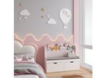 Panca Per Bambini Con Ripiano 'Vestnes' Con 2 Cassetti 100 X 45 X 70 Cm Zucchero Filato / Bianco