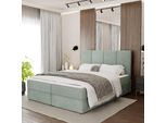 Muralo Letto Continentale Per Camera Da Letto Letto Imbottito Con Due Cassetti Letto Con Testiera Imbottita Letto Matrimoniale 140X200 Letto Con Contenitore Zecca