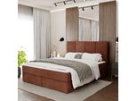 Muralo Kontinentalbett Per Camera Da Letto Letto Letto Imbottito Con Due Cassetti Letto Con Testiera Imbottita Letto Matrimoniale 140X200 Letto Con Contenitore Colore Miele