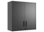 Aiorber Armadio A Muro In Metallo Con Serratura E Ripiano Regolabile, Armadio Per Attrezzi Per Officina Garage Ufficio, H77×L75×D30Cm, Nero
