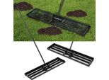 Costway Rastrello Livellatore In Metallo, Rastrello Per Prato Con Impugnatura Ergonomica, Rastrello Livellatore Per Prato, 106Cmx25Cm, Nero