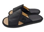 Pantofole In Pelle Da Uomo Larghe Nere Pantofole Bosaco In Pelle Naturale 40