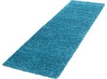 Tappeto A Pelo Alto Life Turchese 80 X 250 Cm