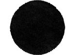 Tappeto A Pelo Alto Sydney Black 160 Cm Rotondo