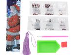 Babbo Natale Modello Diamante Pittura Segnalibro Fai Da Te Strass Perline Bookmarkaa257