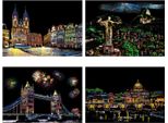 4 Fogli Gratta E Vinci Artigianato Fai Da Te A4 Cartone Bianco Paesaggio Gratta E Vinci Pittura Bella Città