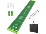 Costway Set Da Gioco Golf Pong, Tappetino Putting Green Da 332 Cm Con 2 Mazze Regolabili, 6 Palline E 12 Coperture Per Buche Tappetino Da Allenamento Per Il Golf