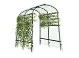 Wisfor Traliccio In Metallo, Grande Arco Da Giardino Per Piante Rampicanti, Traliccio Di Sostegno Per Piante Rampicanti Con Rete In Nylon, Punte Per Il Terreno, 105X162X160Cm