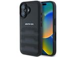 Amg Amhcp16Sgsebk Iphone 16 6.1 Czarny/Nero Custodia Rigida In Pelle Con Linee In Rilievo Logo Nero