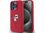Karl Lagerfeld Klhmp15Lscmkcrhr Iphone15 Pro 6.1 Czerwony/Red Hardcase Silicone Karl&Choupette Heads Ring Magsafe