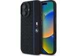 Bmw Bmhmp16S23Sheb Iphone 16 6.1 Czarny/Nero Custodia Rigida In Silicone Esagono Linea Blu Magsafe