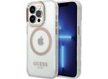 Guess Guhmp15Xhtrmd Iphone 15 Pro Max6.7 ZłOty/Oro Custodia Rigida In Metallo Con Profilo Magsafe