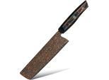 Coltello Da Cucina Damasco KU-37388 - Nakiri/Nero/Marrone KP37388