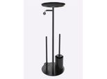 Badaccessoire-Set HEINE HOME, schwarz, Glas, Chrom, Badaccessoires-Sets