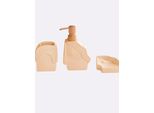 Badaccessoire-Set HEINE HOME, beige (creme), Polyresin (Kunststein), Badaccessoires-Sets