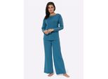 Hausanzug FEEL GOOD, Damen, Gr. 40/42, blau (topas), 55% Modal, 39% Polyester, 6% Elasthan, Homewear-Sets Hausanzug