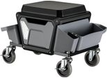 Sedile Rotante Wiltec 53 X 38 X 38 Cm Fino A 120 Kg, Sgabello Da Officina Con Rotelle, Sgabello Rotante Con Vassoio Porta Attrezzi, Sedia Da Officina Con Vassoio Porta Pezzi Rimovibile, Sgabello Da Montaggio Con Ruote