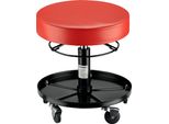 Sgabello A Rotelle Wiltec Regolabile In Altezza 40,5-53,5 Cm, Sgabello Imbottito Con Rotelle Fino A 150 Kg, Sgabello Da Officina In Acciaio, Stabile Sgabello Girevole