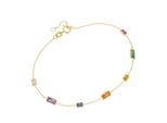 Armband Luigi Merano "Mit Farbigen Steinen, Gold 375", Bunt (Mehrfarbig), ArmbäNder, Damen, 19Cm, Gelbgold 375, Armband