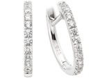 Paar Creolen "Schmuck Geschenk Ohrschmuck Ohrringe", Silber (Silberfarben, Kristallweiß, Kristallweiß), Aniston Jewelry & Watches, Ohrringe, Damen, 16Mm, Silber 925 (Sterlingsilber), Mit Zirkonia (Synth.)
