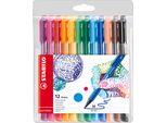 Stabilo Pointmax Penna Tecnica Medio Nero, Blu, Marrone, Verde, Azzurro, Verde Chiaro, Arancione, Rosa, Viola, Rosso, Giallo 12 Pz
