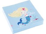 Amscan 9903033 Tovagliolo A Tema Be A Mermaid - 20 Pezzi, 33 X 33 Cm