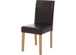 Sedia Da Sala Da Pranzo Littau, Sedia Da Cucina, Pelle Finta ~ Marrone, Gambe Chiare