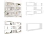 Vidaxl Mensole A Cubo 6 Pz. Bianco 60X15X23 Cm Materiale A Base Di Legno - Scaffale A Muro - Mensole A Muro - Ripostiglio A Muro - Mensole A Muro