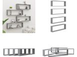 Vidaxl Mensole Da Parete 4 Pz. Grigio Sonoma 100X15X30 Cm Materiale A Base Di Legno - Mensola A Muro - Mensole A Muro - Cubo Portaoggetti - Mensola A Cubo