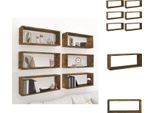 Vidaxl Mensole A Cubo 6 Pz. Rovere Affumicato 60X15X23 Cm Materiale A Base Di Legno - Mensole Da Parete