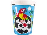Amscan 8 Bicchieri Di Carta Pirata 250 Ml, Bianco