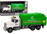 Camion Della Spazzatura Lattine Della Spazzatura Luci Suoni Guida Bianco E Verde