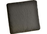 Sottobicchiere In Ardesia Naturale Quadrato 10X10Cm Nero Set Di 6 Per Bicchieri E Decorazioni