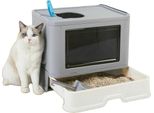 Lettiera Per Gatti, Materiale Ecologico, Ampio Spazio, Facile Da Pulire, Grigio