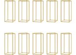Portafiori, Forma Rettangolare, Stile Moderno, Set Da 10 Pezzi, Oro, M