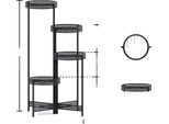 Supporto Per Piante, Moderno Minimalista, Metallo, Nero, 4 Livelli