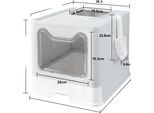 Lettiera Per Gatti, Facile Da Pulire, Interno Spazioso, Design Portatile, 124