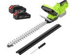 Tagliasiepi Elettrico A Batteria, Potenza 500 W, Velocità 1500 Giri/Min, Lunghezza Lama 51 Cm, 2 Batterie