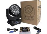 Lampada Wash A Testa Mobile, Rgbw, 16/24 Canali Dmx, Zoom 10-60 Gradi, 19X15W, Spina Ue