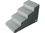 Scaletta Per Animali Domestici, Superficie Antiscivolo, Rivestimento Sfoderabile, Grigio, 4 Gradini