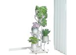 Supporto Per Piante In Metallo, 4 Livelli, Struttura Robusta, Ideale Per Uso Interno Ed Esterno, Bianco