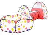 Set Da Gioco Per Bambini, Piscina Con Palline 3 In 1, Tenda Pieghevole, Tunnel Per Gattonare, Punto Nero
