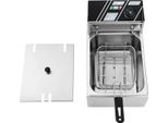 Friggitrice Elettrica, Capacità 6L, Potenza 2500W, Intervallo Di Temperatura 60-200℃, Argento