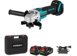 Smerigliatrice Angolare, Diametro Disco 125 Mm, Regime Minimo 0-8500 Giri/Min, Motore Brushless, Set Di 2 Batterie B