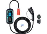 Caricabatterie Portatile Per Veicoli Elettrici, Potenza Massima 11 Kw, Corrente Regolabile 6-16 A, Lunghezza Totale 5 M, Nero, TYPE2