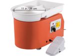 Tornio Elettrico, Potenza 350W, Piatto Girevole Da 11 Pollici, Velocità 0-300 Giri/Min, Arancione